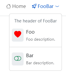 Header&rsquo;s Menus Example